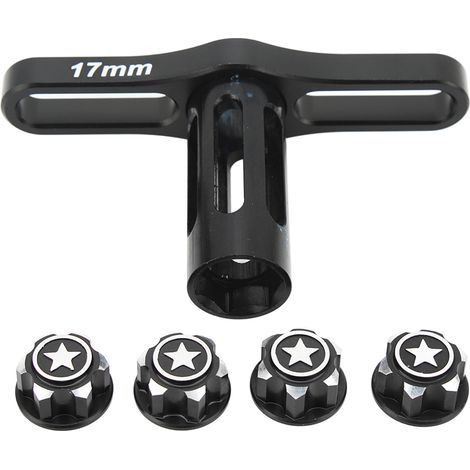 Douille de roue 17mm pour TRAXXAS 1/10 1/8, outil de blocage d'écrou avec embout hexagonal pour modèles RC, noir (1/5)