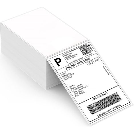 Etiquette Thermique 500Pack Étiquettes d'expédition Thermiques 4XL - Etiquettes Autocollantes 10 x 15 cm, Résistant aux rayures, à l'eau, à la saleté, à la poussière et à la graisse, Blanc