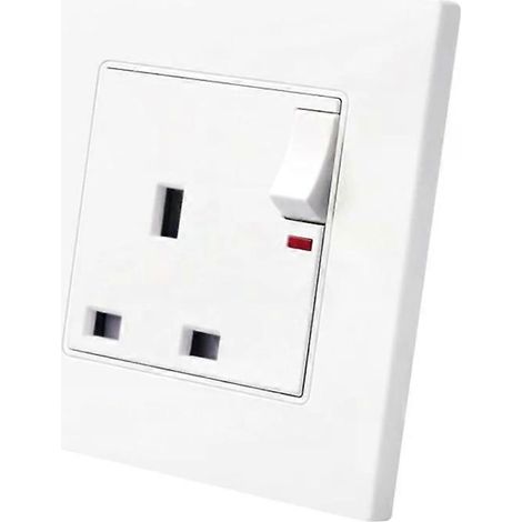 Prise électrique à trois trous avec interrupteur lumineux - Prise britannique 13A, (1/5)
