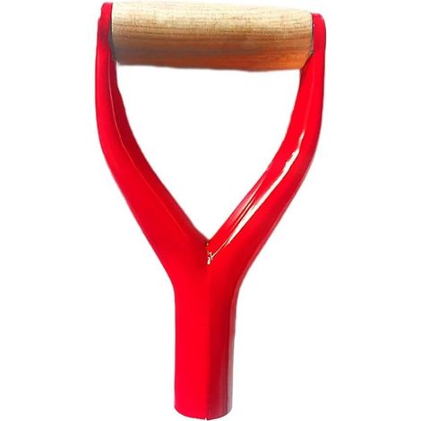 Poignée de pelle en fer et bois pour poignée ergonomique en forme de Y (1/5)
