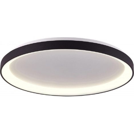 Trade Shop - Plafoniera Moderna Tonda Led Cct 42w 3000k 4000k Luce Soffitto Lampada Muro 58cm - Nero (1/2)