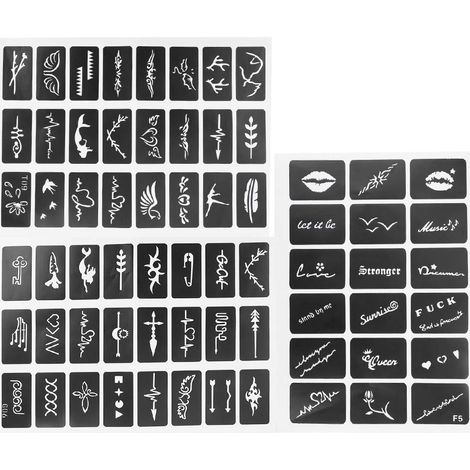 Pochoirs de tatouage semi-permanents pour aérographe, modèles temporaires (1/5)