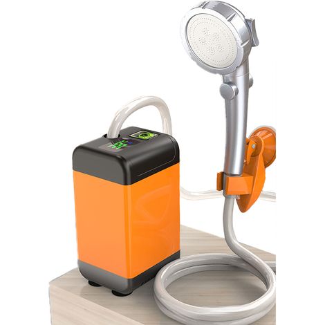 Douche Portable Électrique Rechargeable - 7800 mAh - Affichage Température LED - 3 Modes Débit - IPX7 - Pour Camping Jardin Plage - 1 Pièce (1/5)
