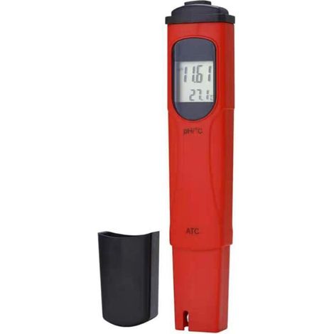 Beau PH mètre testeur 0,01 résolution numérique Automatique Eau pH mètre hydroponique Stylo avec écran LCD Grand rétro-éclairé pour Cuisine, Aquarium, Piscine Durable, Red (1/4)