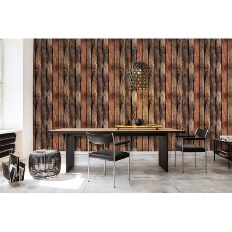 Wallarena Vliestapete Holzoptik Holzbretter Braun Natur für Wohnzimmer und Schlafzimmer, 10 m x 50 cm – inkl. Kleister & Anleitung (1/5)