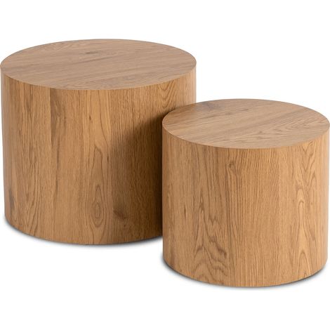Leila Couchtisch-Set 38 cm/48 cm Eiche Natur Skandinavisches Loft (1/5)