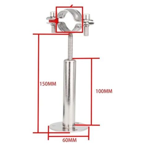 Anneau de support de tuyau réglable en acier inoxydable, support de tuyau mural, robuste et stable, convient aux tuyaux d'un diamètre de 100 à 150 mm, utilisé pour fixer des tuyaux, des tubes, des tig (1/3)