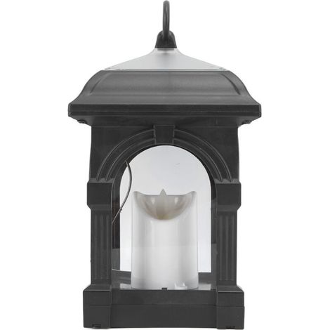 Lanterne solaire d'extérieur suspendue à énergie solaire, lumière chaude, lanterne de Table, bougie pour jardin, cour, Patio, décoration d'allée, noire (1/4)