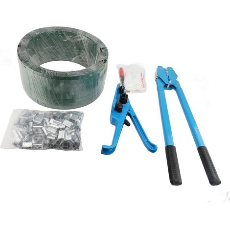 Kit de cerclage de cerclage, ensemble d'outils d'emballage de palettes avec tendeur et 200 scellants pour PET PP de 1/2 à 3/4 pouces. (1/2)