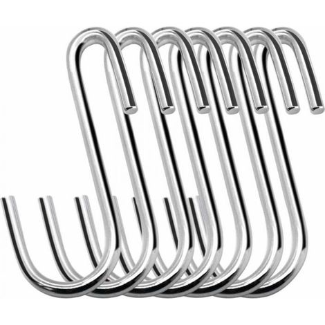 Lot de 20 crochets de rangement en S 6 cm – Métal robuste – Finition lisse – Pour cuisine. salle de bain. bureau et placards (1/5)