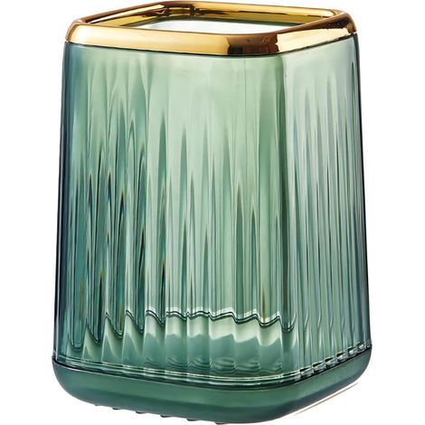Organisateur maquillage vintage, boîte de rangement pinceaux en plastique, pot porte-stylo pour coiffeuse. (1/5)