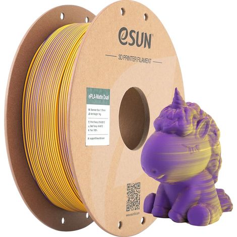 Filamento 3d esun pla matte dual 1kg facile da stampare