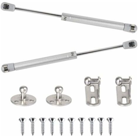 Set mit 2 hydraulischen Gasdruckfedern 100 N, pneumatische Arme zum Anheben von Gasdruckdämpfern, 90-Grad-Schranktürscharniere mit Schrauben zum einfachen Öffnen von Möbelschränken (1/5)