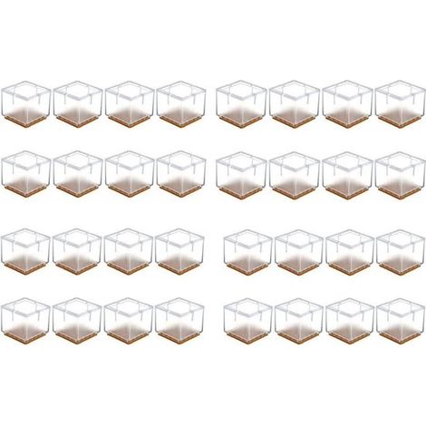 32 fundas protectoras de silicona para patas de sillas, protectores de suelo para muebles, mesas, taburetes y patas (transparentes) (1/5)