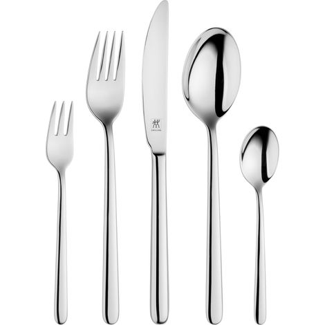 Ménagère 60 pièces, pour 12 personnes, compatible lave-vaisselle, acier inoxydable 18/10 poli, argent (1/5)