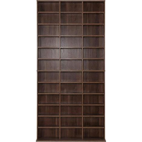 Bibliothèque sur pied 102x23,5x195 cm en MDF marron, rangement à cases, pour bureau – MEUBLIV (1/5)