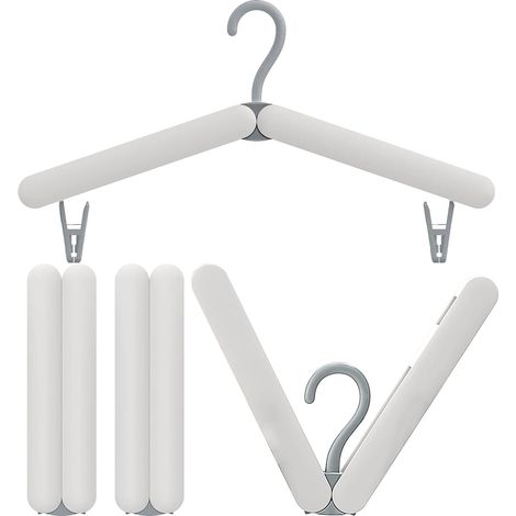 Cintre de voyage pliable avec clips, lot de 4, le séchoir à linge peut être utilisé comme cintre de voyage pliable. Cintre de voyage robuste et léger avec clips (1/5)