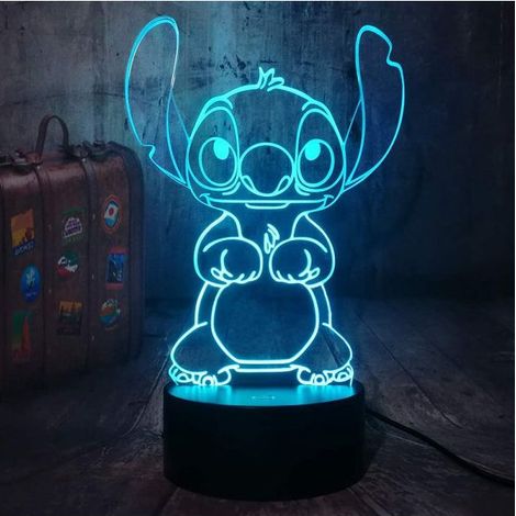 Lampe Lilo & Stitch, dessin animé mignon, figurine Stitch, amis, 3D LED (1/5)