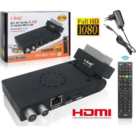Trade Shop - DECODER DIGITALE TERRESTRE DVB-T2 SCART MIT HDMI FULL HD MIT CODEC H.265 T2755 - (1/5)
