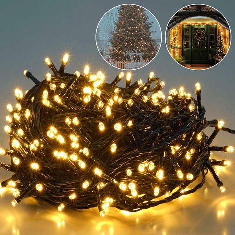 LED Lichterkette Outdoor Indoor Weihnachtsbeleuchtung Außen Warmweiß, Wasserdicht, 8 Beleuchtungsmodi und Memory-Funktion, 15m (1/5)