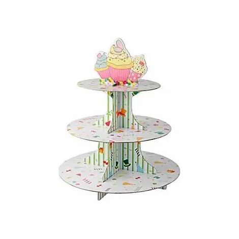 Support à cupcakes 3 niveaux en carton 30 cm