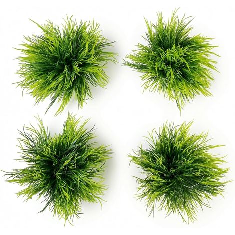 Lot de 4 Plante Aquarium Artificielle avec Base Lestée, Décoration Aquarium Réaliste 15cm, Plantes en Plastique Souple pour Poissons et Décoration Aquatique (Vert, 15 x 15 x 9 cm) (1/5)