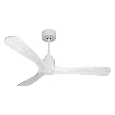 Tenerife Ring - Super destratificateur et ventilateur DC 132 cm  Blanc pales bois blanc sans Lumière 25 à 35 m²