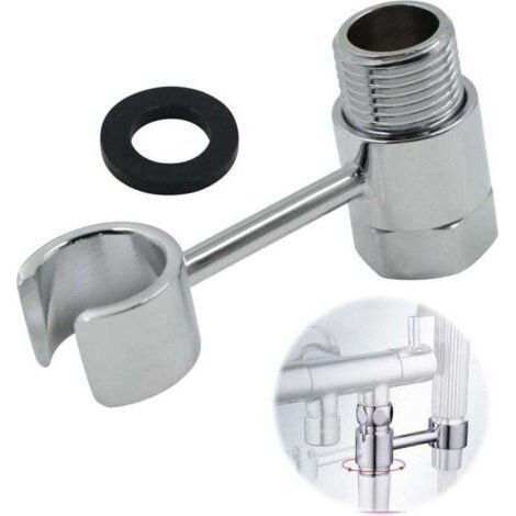 Shower Head Holder - 20mm Connection, Universal 360° Adjustable Wall Mounted Hand Shower for Bathroom and Toilet, Portable and Replaceable, No Drilling, Chrome Plated Brass (1/4)