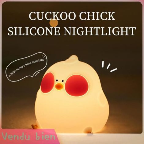 lampe mignonne Veilleuse poussin, batterie 1200mAh, 5 lumières blanches, 2 lumières colorées, puericulture veilleuse (1/4)