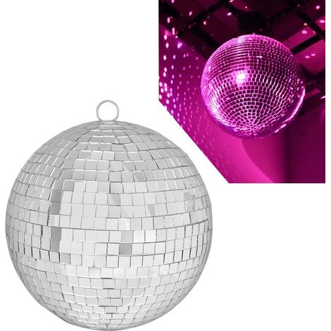 ZOLGINAH Bola de discoteca colgante 20 cm Bola de espejo colgante Bola de discoteca Espejo Decoración de bola de discoteca, Plata (1/5)