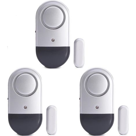 Lot de 3 alarmes de porte et fenêtre pour la sécurité personnelle, sans fil, installation facile, carillon, pour la maison, la chambre, les voyages, l'hôtel et les commerces, capteurs de porte. (1/5)