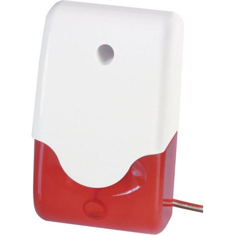 Sirène d'alarme avec gyrophare SG1681 100 dB rouge intérieure, extérieure 12 V/DC