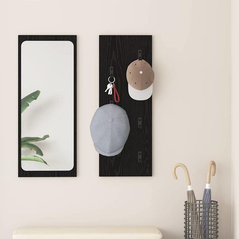 Wandmontierter nachttisch Schwarz Eichen-Optik 30 x 1,5 x 80 cm