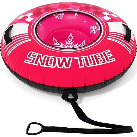 Tubo de nieve inflable con asas y cuerda de remolque, rosa (1/5)