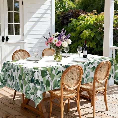 Nappe Rectangulaire Anti Tache,Nappe De Table Enduite Nappe Fleurie 150X220,Nappe Exterieur Imperméable En Polyester Protect[IN96] (1/5)