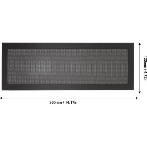 Magnetic dust filter for PC fan – Black PVC grille 120 x 360 mm (2 pieces) (1/4)