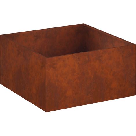 Macetero de Jardín Oxidado 80 x 80 x 40 cm Acero oxidado vidaXL