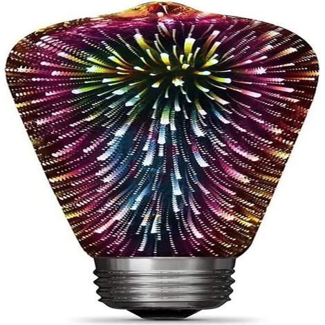 Bombilla LED decorativa 3D con efecto fuegos artificiales, E27 4W, multicolor. (1/5)