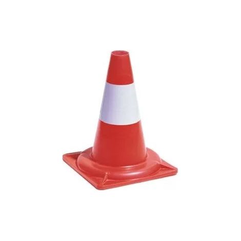 cono segnaletico bianco e rosso - h.30 cm.