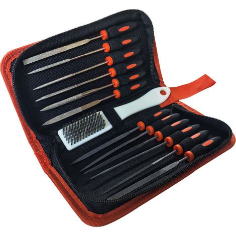 Set de Fichiers en Métal 13pcs : 12 Fichiers d'Aiguille + Brosse de Nettoyage, Acier Allié Haute Résistance, Poignée Ergonomique Durable, Outils de Formation et Gravure Précision pour Métal, Bois, Ver
