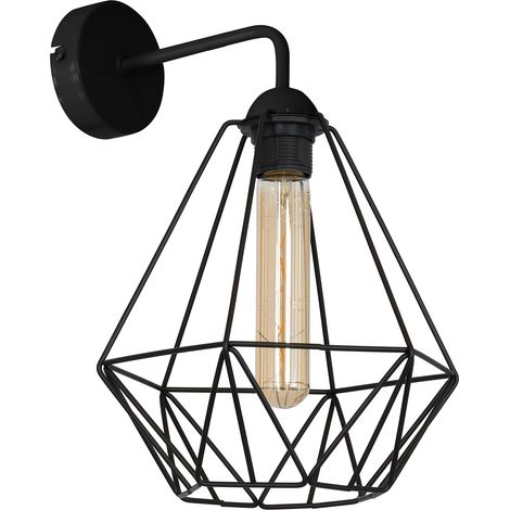 Applique murale loft noir filaire Basket E27 Luminex