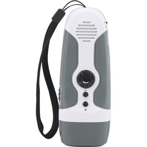 Handkurbel-LED-Generator mit Alarm-Taschenlampe und Notfall-FM-Radio (im Karton), grau