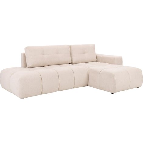 Divano letto in Tessuto Beige - Angolo a destra - TRIMALDI