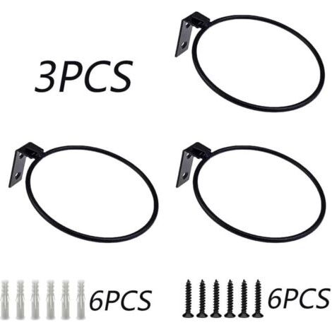 NALOOKAMIC  3 Pièces Supports Muraux pour Pot de Fleurs Anneau de Support de Pot de Fleur Plante Exterieur Porte Pots Anneau Titulaire Pliable Support Jardinière Metal​ avec Vis pour Intérieure Extéri