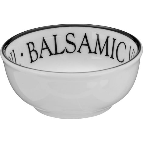 Interiors By Premier Set of 2 Porcelain Dipping Bowls,Perfect Giftable Porcelain Bowl Set,Glazed White Bowls With Black Lettering (1/3)