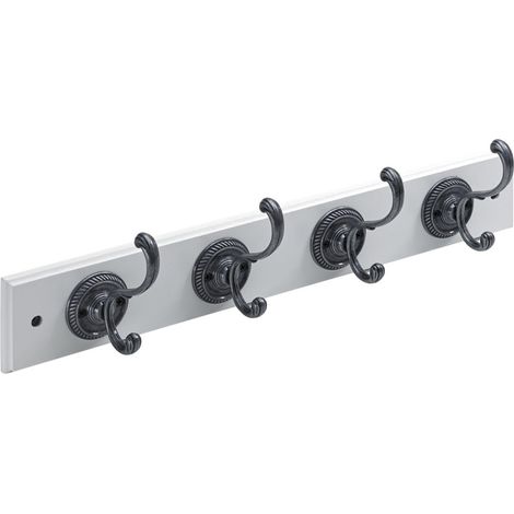 Hettich Garderobenleiste 4 Haken 50,0 x 8,0 x 9,6 cm weiß Möbelbeschläge