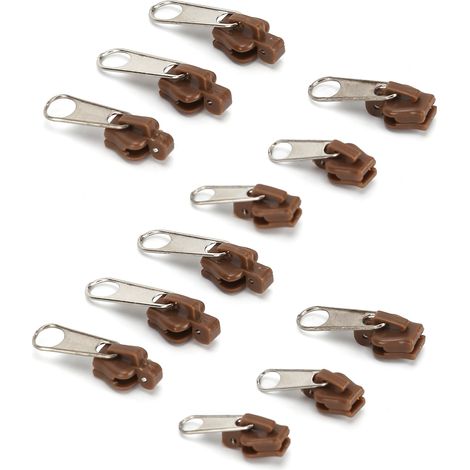 12 Pièces Têtes de Fermeture Éclair Universelles pour Réparation DIY Vêtements Sacs (1/5)