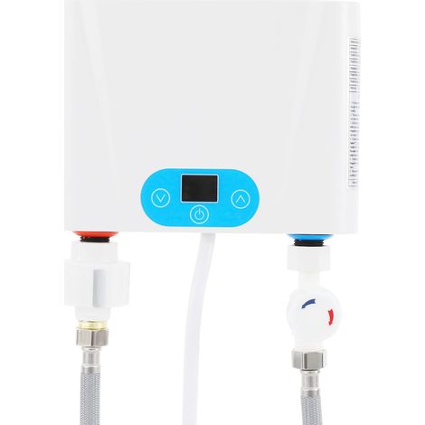 HAUTOUR Petit Chauffe Eau électrique instantané 220 V Mini Appareil De Cuisine 5.5 kW Robinet Mural Hydraulique Avec Affichage Température LED Pour lavabo Cuisine évier Salle Bain (1/5)