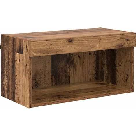 Mueble de TV rectangular moderno para montaje en pared 60 x 30 x 30 cm con práctico espacio de almacenamiento estilo minimalista en madera antigua 020052822 (1/5)