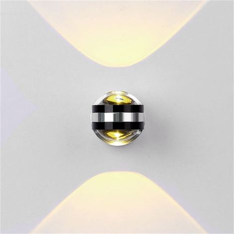 Moderne 10W LED Applique Murale Décoration Lampe Murale Interieur Créatif Minimaliste Luminaire pour Couloir, Chambre, Salon, Noir (Blanc Chaud) (1/4)